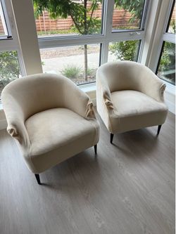 2 Cream Armchairs