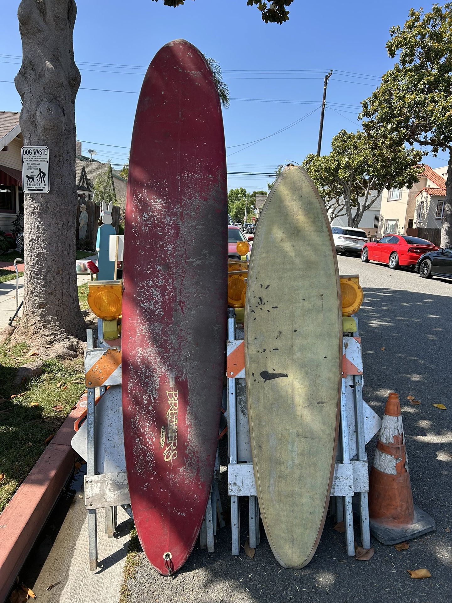 Two Old Vintage Surfboards
