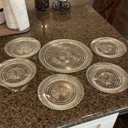 Vintage serving platter and dishes