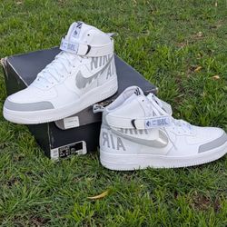 Nike Air Force 1 High '07 LV8 "Under Construction" White Grey - Size 13 VGC Like New