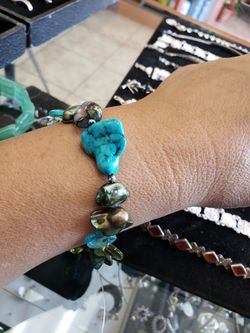 Bracelet with turquoise and mother of pearl ,