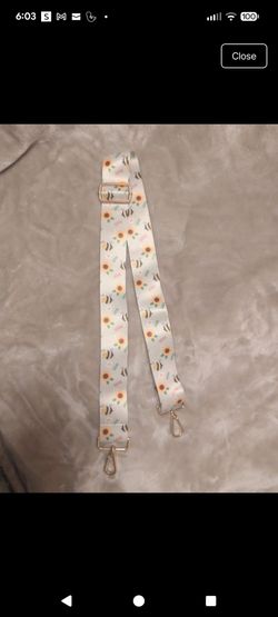 Sunflower and Bee Print Bag Strap