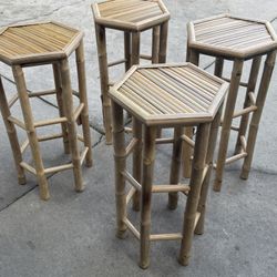 Set If 4 Bar Stools Bamboo New With Tags Price Is Firm