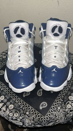 Air Jordan 6 Rings Silver Navy Sneakers