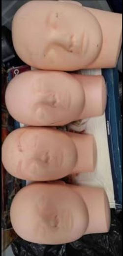 Lot of 4 Lash & Makeup Practice Mannequin Heads