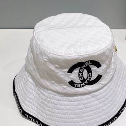 White Chanel Bucket Hat
