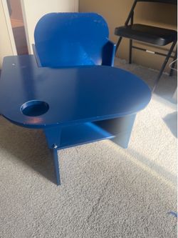 Kids Study Desk with Chair & Storage - Blue