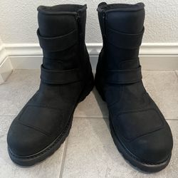 Motorcycle Boots Goat Leather Protective Footwear Black New 