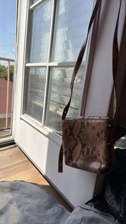 Brown snake print crossbody bag