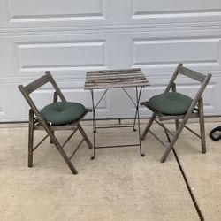 3 Pc Wooden Bistro Patio Set