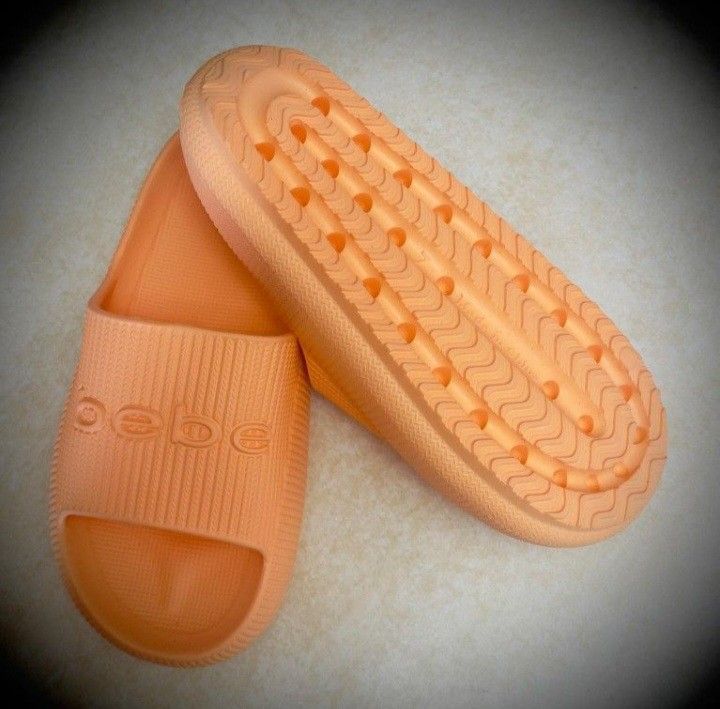 NEW, BEBE Light Orange Slide Sandals. Size: 7. Comfortable And Trendy.