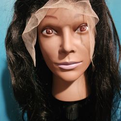 Lace Front Human Hair Wig, Straight, Black, 24 inch