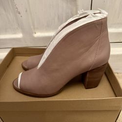 Rose Lucky Brand Leather peep toe boots (Also Posted in Black & Latte)