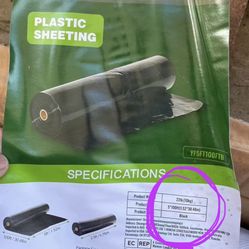 VEVOR 5 x 100 FT Plastic Sheeting Heavy Duty, 10Mil Thick Plastic Sheeting Roll, Plastic Drop Cloth