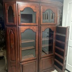 Fine Wood And Glass Cabinet
