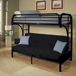 Blue Metal Bunk Bed Twin Over Full Futon