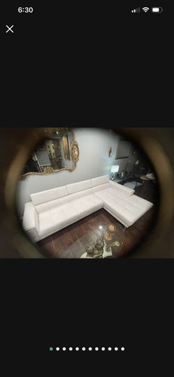 Sectional White Leather Sofa -Like new