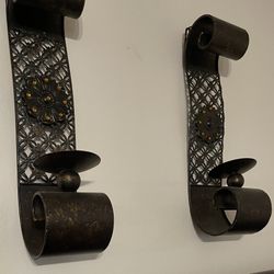 Pier One Gold Jeweled Candle Holders