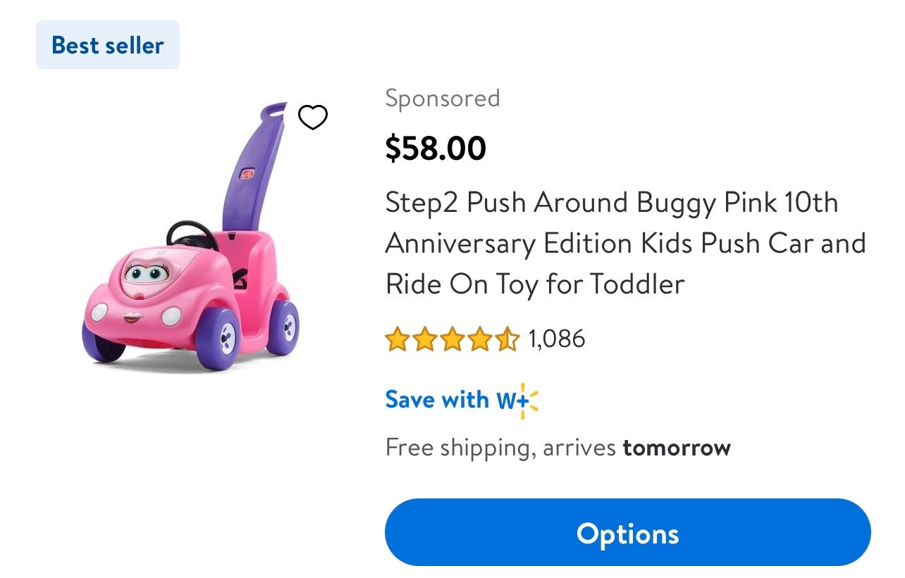 Pink Push Around Kids Toy
