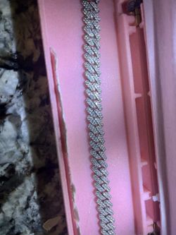 Cubanlink moissanite bracelet/natural moissanite stone