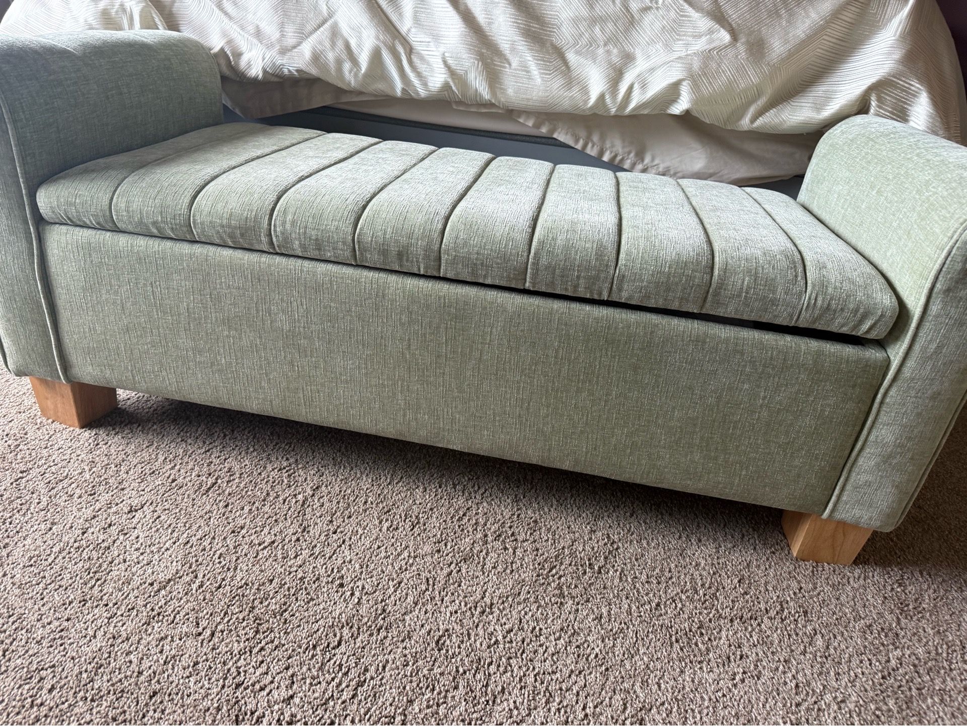 Modern Sage Green Storage Bench / Ottoman