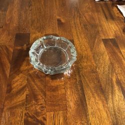 Vintage Heavy  Clear Glass Ashtray