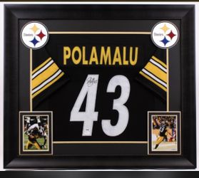 Troy Polamalu Framed Autograph Jersey USC Trojans Pittsburgh Steelers