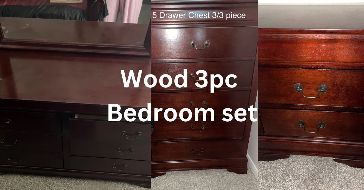 Elegant Solid Wood 3-Piece Dresser Set 