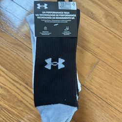 NWT Under Armour Unisex arch support cushioned crew socks 3 pairs size L