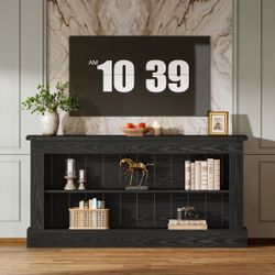 63” Black Console Table with Storage | TV stand | Entryway Table