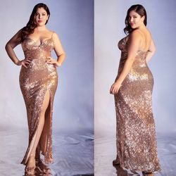New With Tags Rose Gold Sequin Formal Dress $155