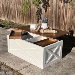 Custom coffee table farmhouse Wood  Modern Rustic Center Oval Set End Table Side Table  Storage Monastery Set Chest  Restoration hardware Carpenter