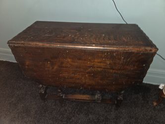 Antique solid wood recliner table/desk
