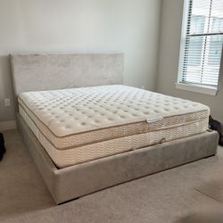 Saatva King Mattress + Storage Bed Frame - 3 Years Old