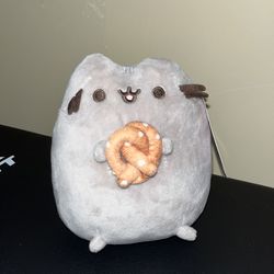 Pusheen with a pretzel