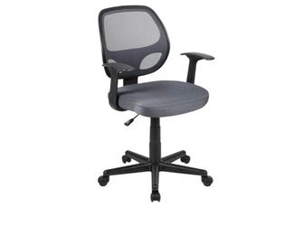 Flash Furniture Flash Fundamentals Mid-Back Gray Mesh Swivel Ergonomic Task Office Chair with Arms(AP18)