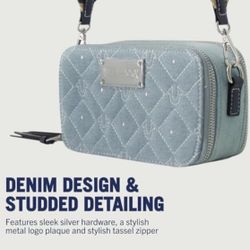 True Religion Studded Denim Crossbody bag
