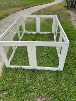 Transparent Pet Playpen for Small Animals Modular playpen with a sturdy white
