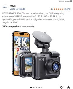 ROVE R2-4K PRO - Cámara de salpicadero con GPS integrado, cámara con WiFi 5G y resolución 2160 P UHD a 30 FPS, con aplicación, pantalla IPS de 2.4 pul