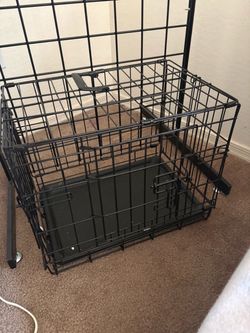 2 Black Wire Dog Crate with Tray