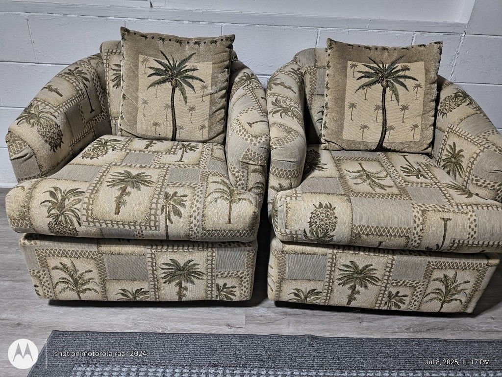 Two Small Chairs Very Comfortable In Excellent Condition.