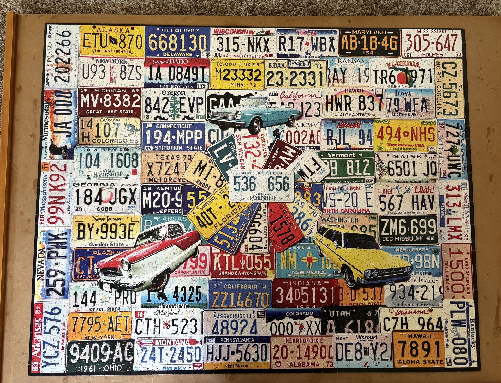 License Plate 1000 Piece Puzzle