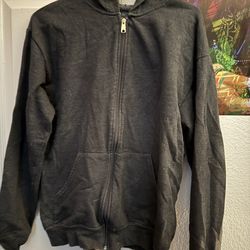 Grey Medium Size Authentic Zip Up Sweater