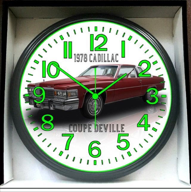 1978 Coupe DeVille Glow In The Dark Wall Clock New!