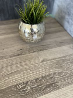Mirrored Bowl With Faux Decorative Plant 