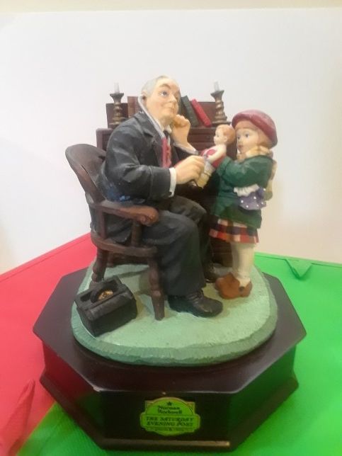 💗NORMAN ROCKWELL- "DOCTOR AND THE DOLL".MUSIC BOX.