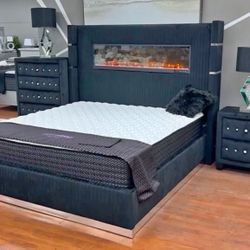 Brand New Queen Bed Frame Fireplace $39 Down 