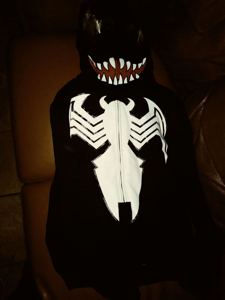 CLH Venom Full Zip Up Hoodie ((Spider-Man)) Black & White