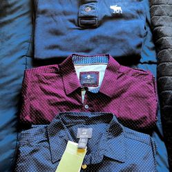 Men’s Medium Size Shirts And Sweaters, And Puffer Vest For Sale 