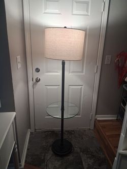 Floor Lamp with Glass Shelf
